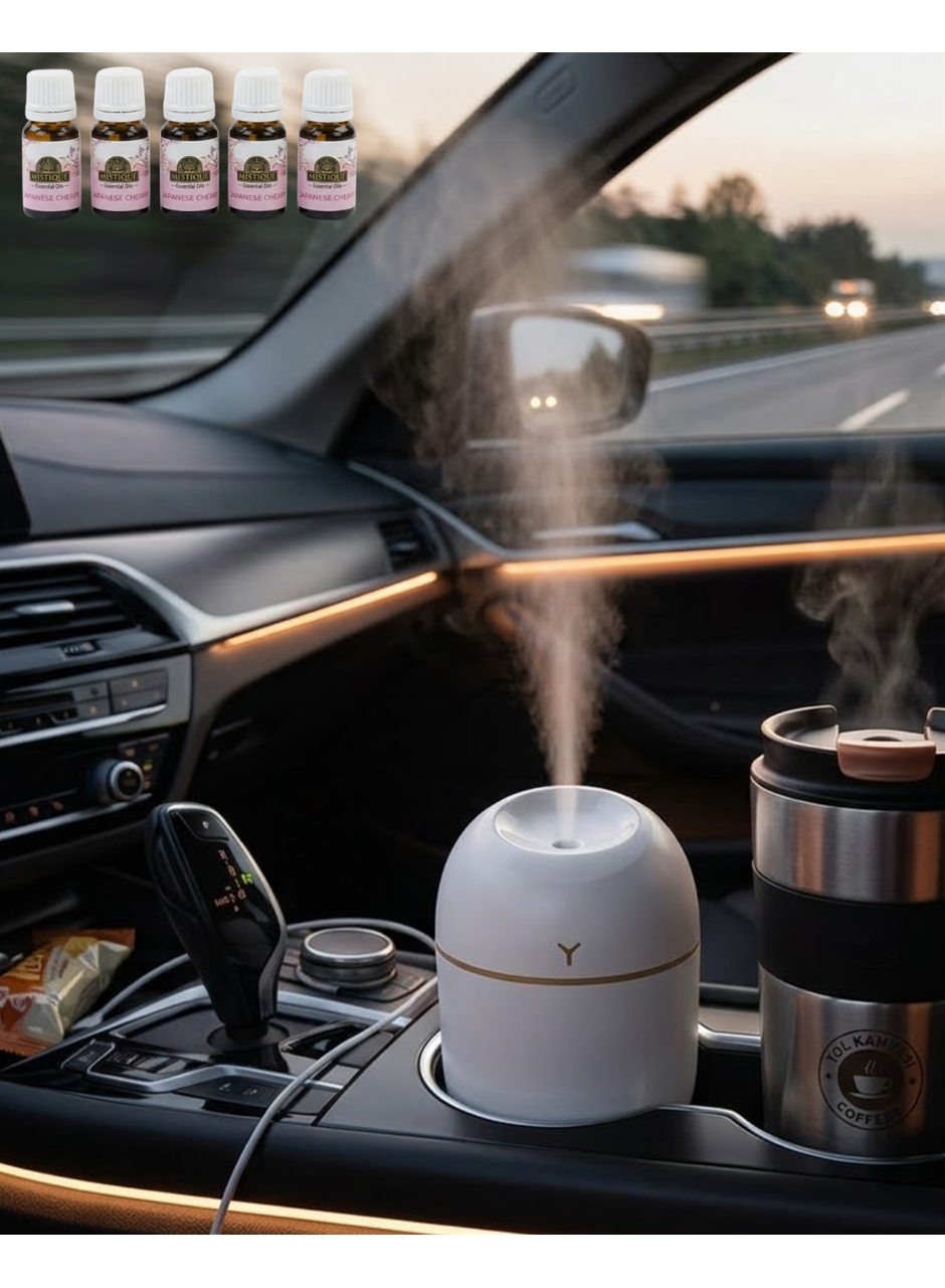 Taşınabilir Hava Nemlendirici 5 Esans Hediyeli LED Işıklı Aromaterapi Buhar Makinesi