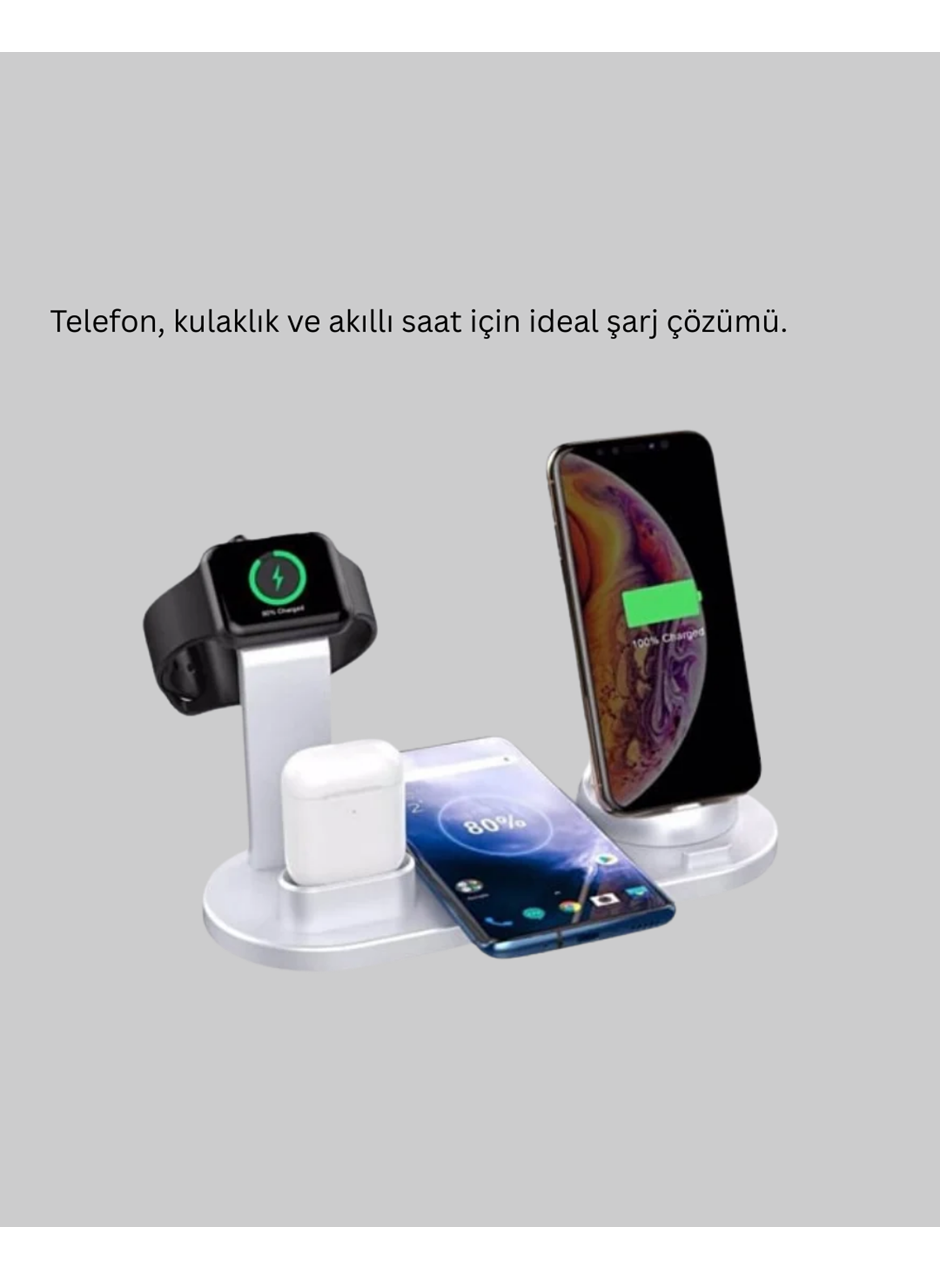 Modern Tasarımlı Çok Fonksiyonlu Kablosuz Şarj Standı