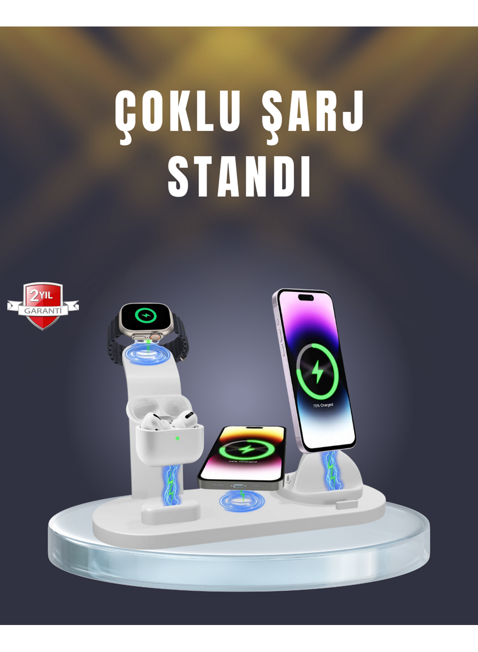 iPhone, AirPods ve Akıllı Saat Uyumlu Çoklu Şarj Cihazı