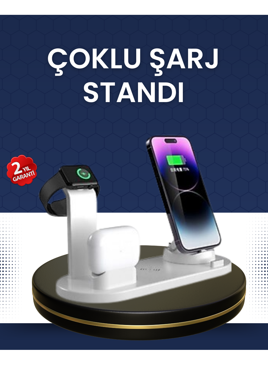 Modern Tasarımlı Çok Fonksiyonlu Kablosuz Şarj Standı