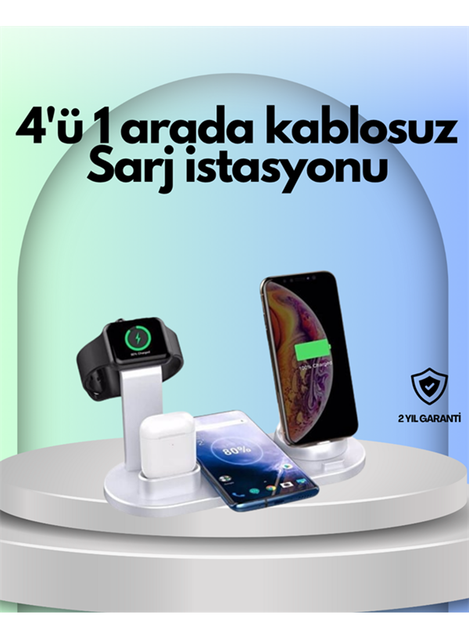 iPhone, Apple Watch ve AirPods ile Uyumlu 4'ü 1 Arada Şarj Ünitesi – Tüm Apple Cihazları Tek Noktada