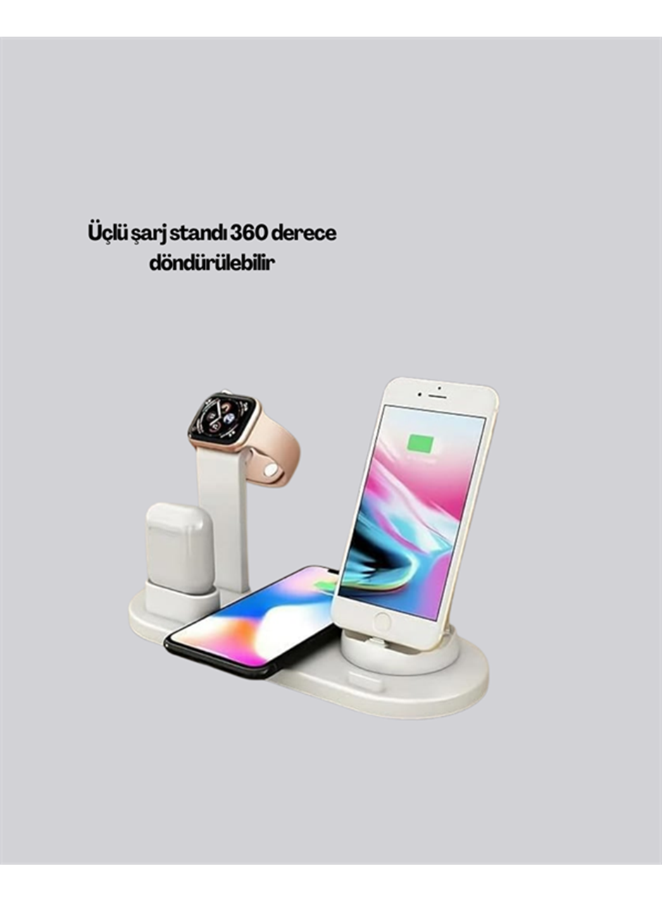 iPhone, Apple Watch ve AirPods ile Uyumlu 4'ü 1 Arada Şarj Ünitesi – Tüm Apple Cihazları Tek Noktada