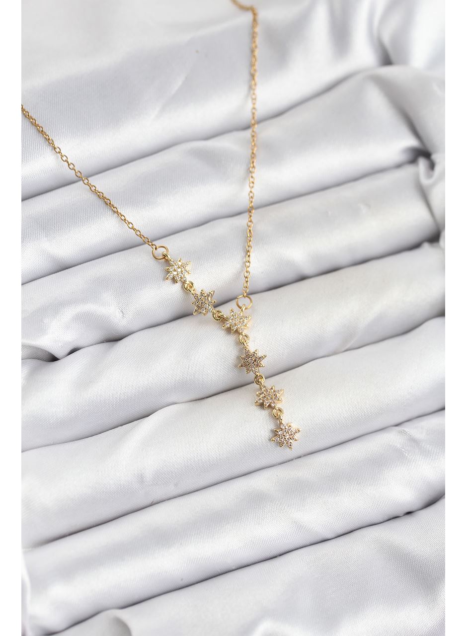 316L Çelik Zincir Gold Renk Kutup Yıldızı Model Kadın Kolye