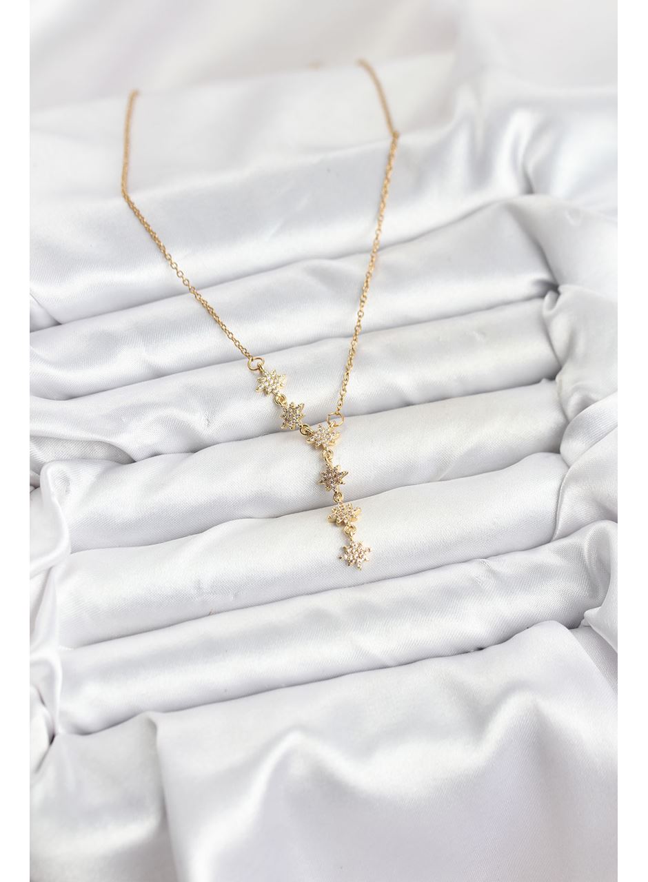 316L Çelik Zincir Gold Renk Kutup Yıldızı Model Kadın Kolye