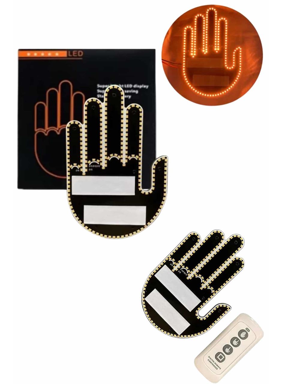 Uzaktan Kumandalı Araba Parmak Hareketi Işığı Parmak Işığı LED Araba Arka Pencere