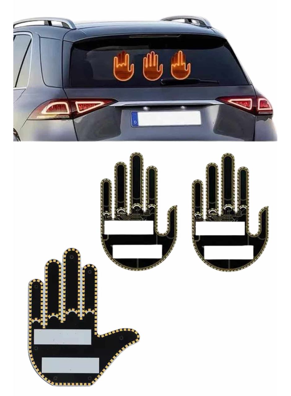 Kumandalı El Led Araba İçi 4 Farklı Mod El Orta Parmak Led