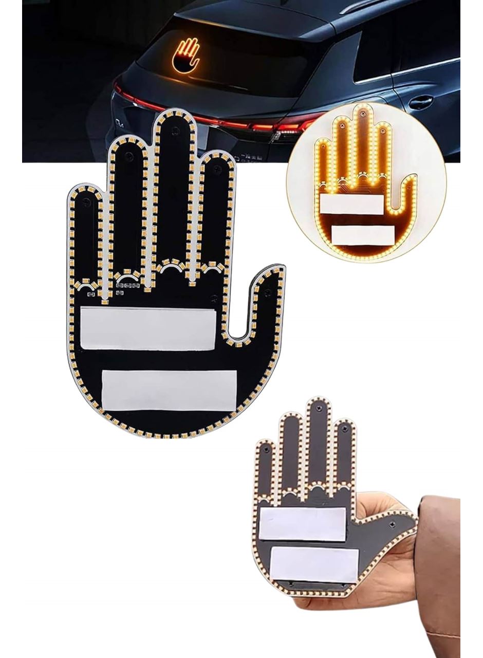 Uzaktan Kumandalı El Orta Parmak Led Araç Camına Özel