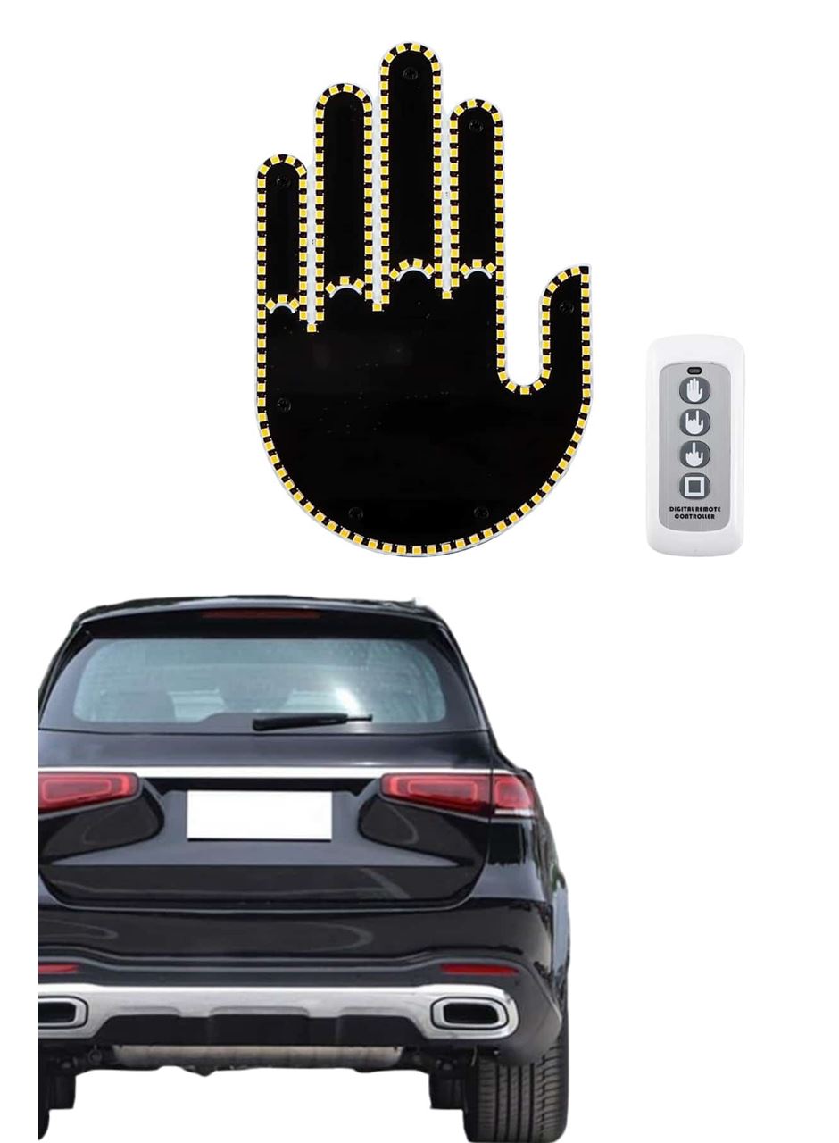 Uzaktan Kumandalı El Orta Parmak Led Araç Camına Özel