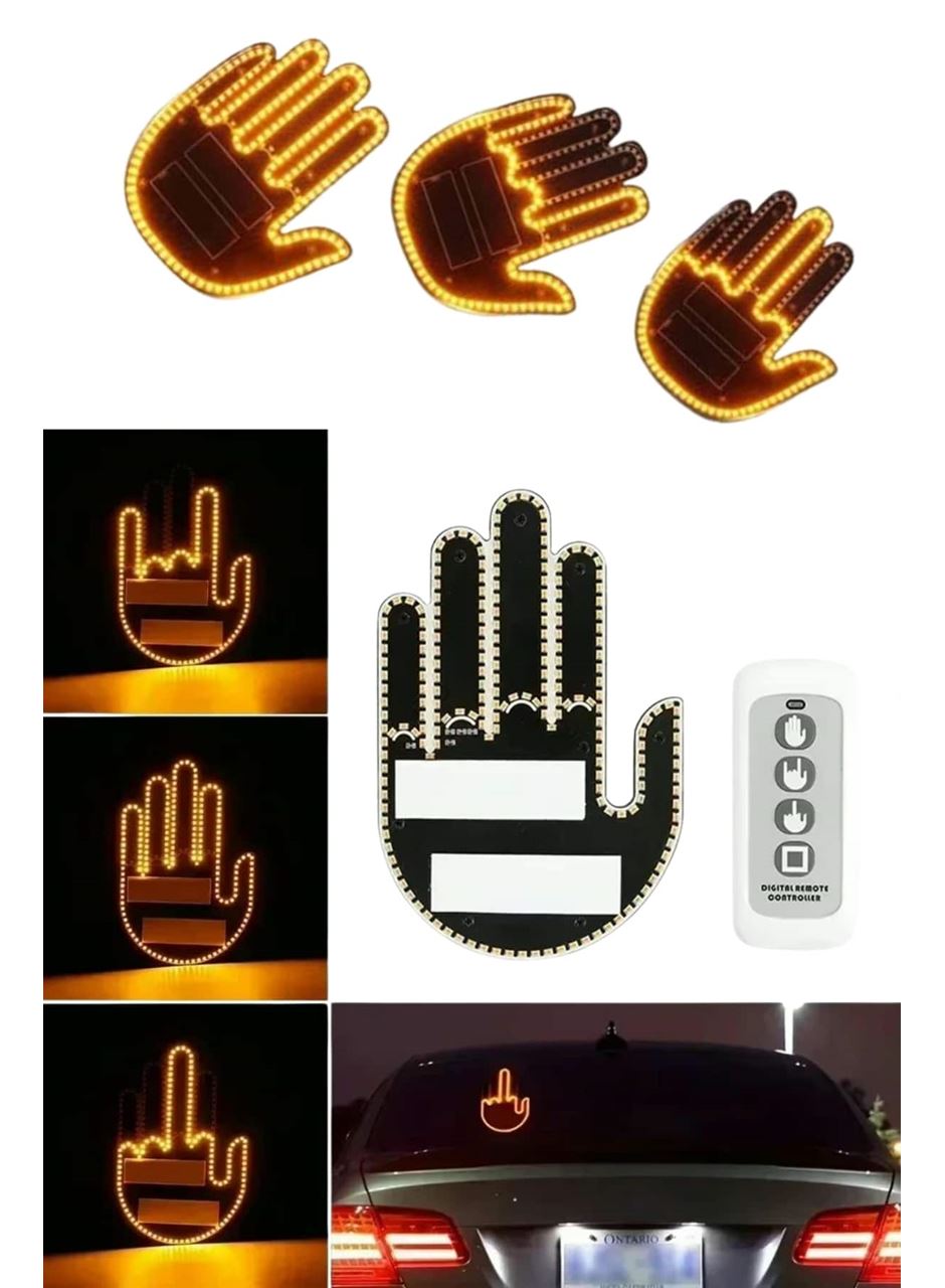Uzaktan Kumandalı El Orta Parmak Led Araç Camına Özel