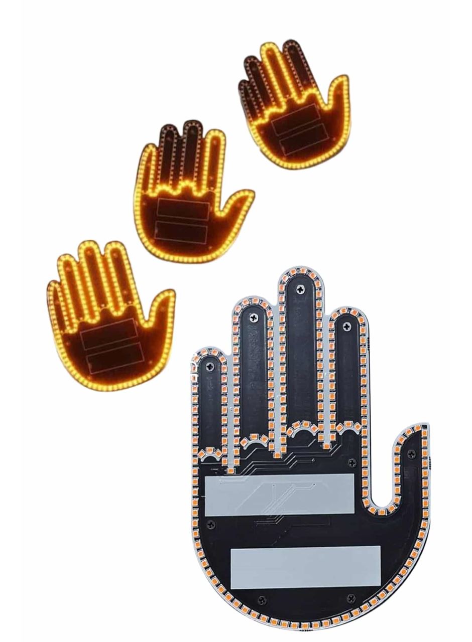 Uzaktan Kumandalı Araba Parmak Hareketi Işığı Parmak Işığı LED Araba Arka Pencere