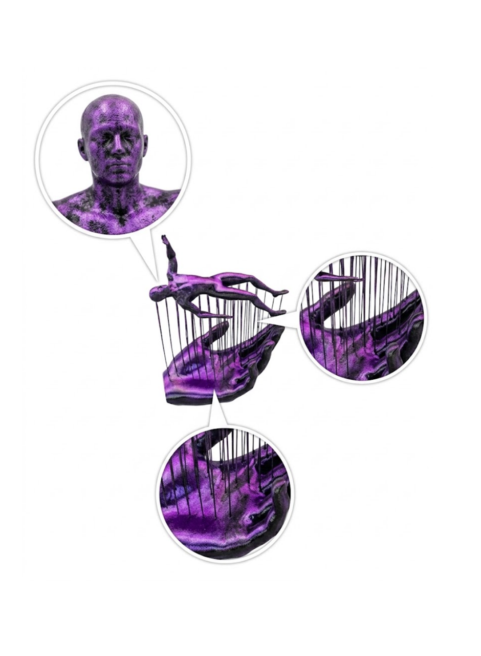 El İnsan Figür 3D Dekoratif Obje Modern Tasarım ve Estetik Görünüm