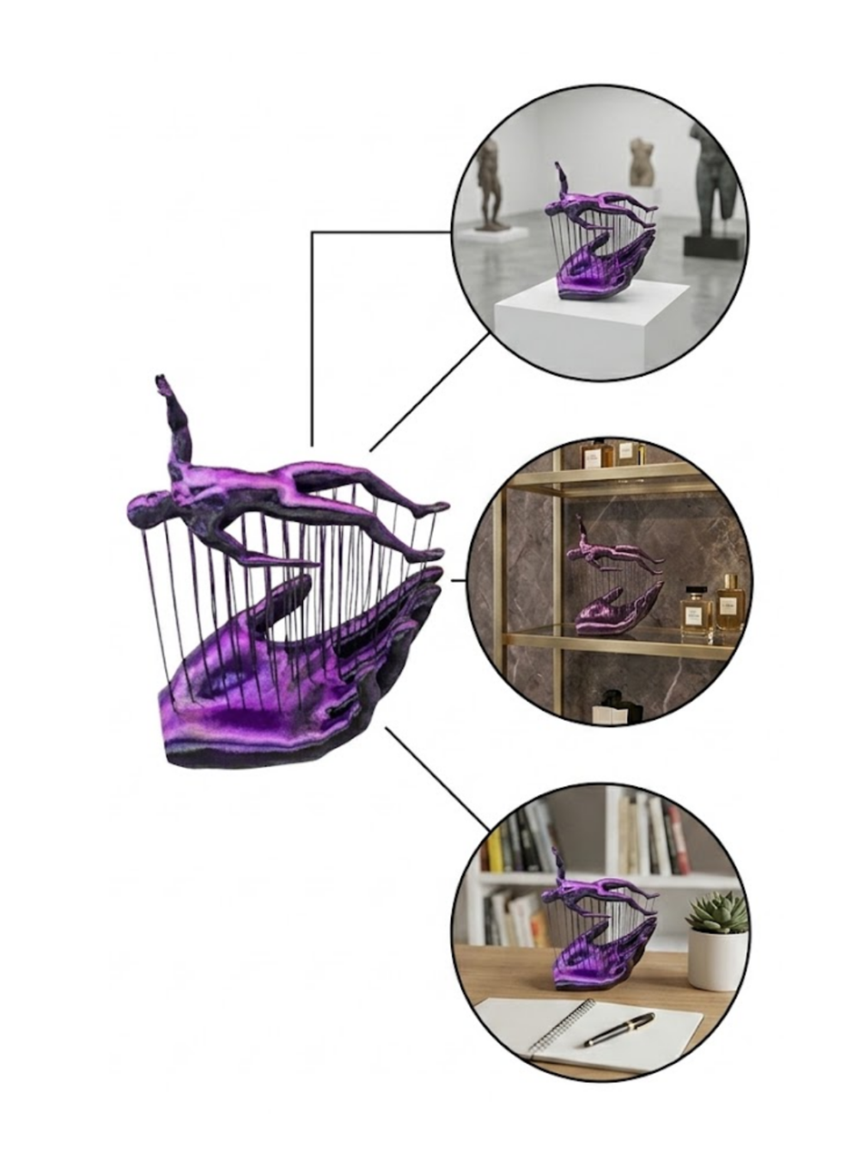 El İnsan Figür 3D Dekoratif Obje Modern Tasarım ve Estetik Görünüm