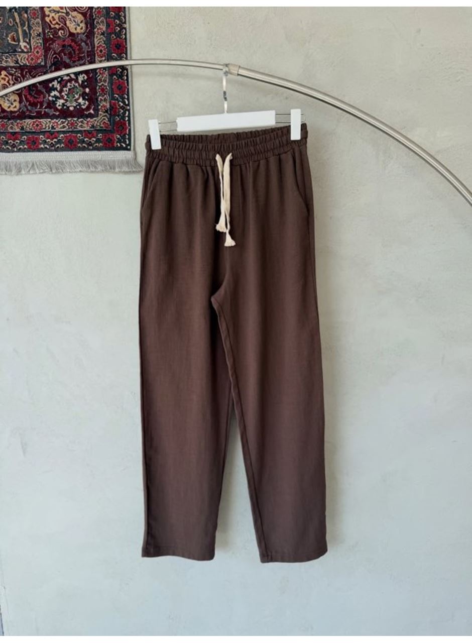 Erkek İthal Yıkamalı Keten Pantolon