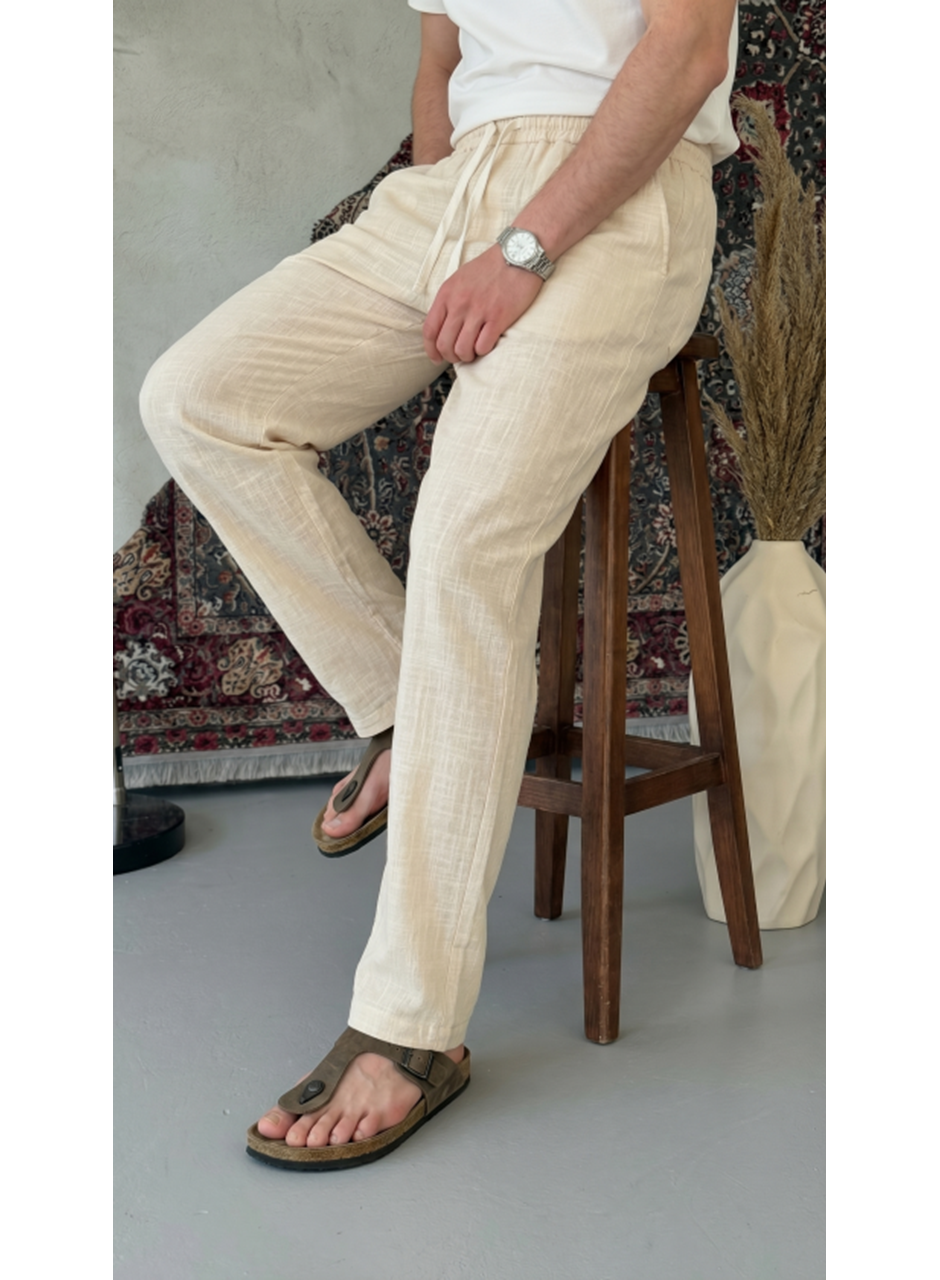 Erkek İthal Yıkamalı Keten Pantolon