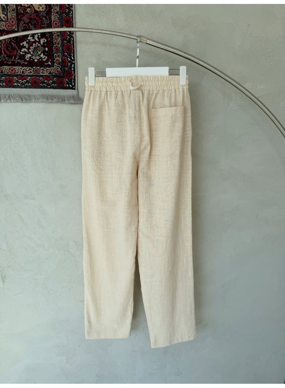 Erkek İthal Yıkamalı Keten Pantolon