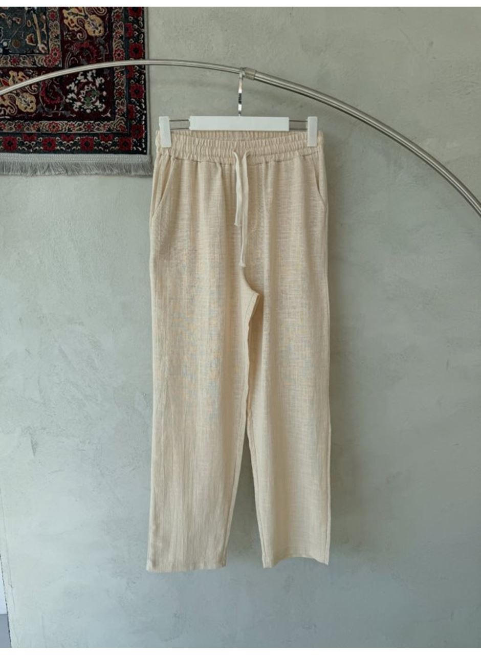 Erkek İthal Yıkamalı Keten Pantolon