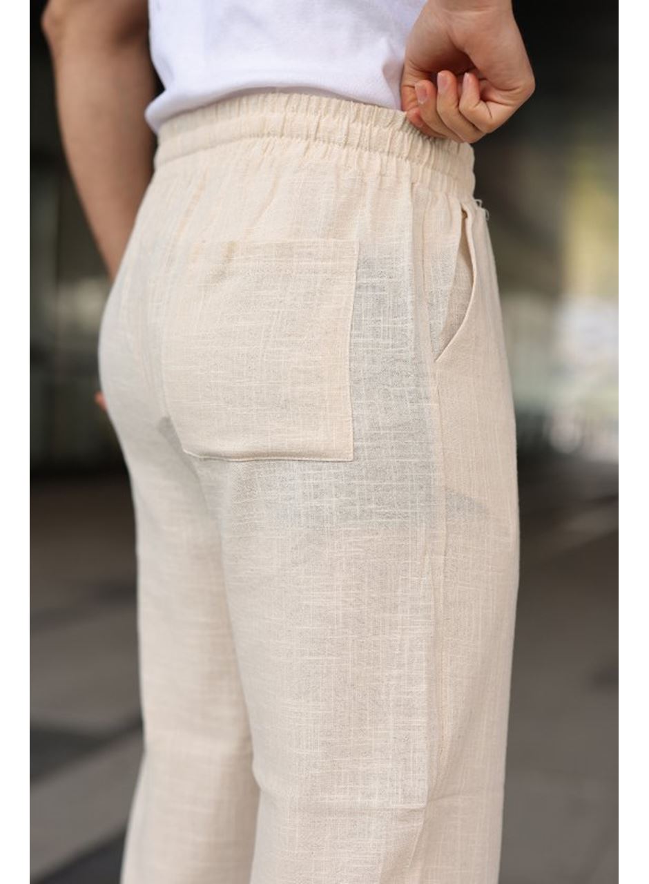 Erkek İthal Yıkamalı Keten Pantolon