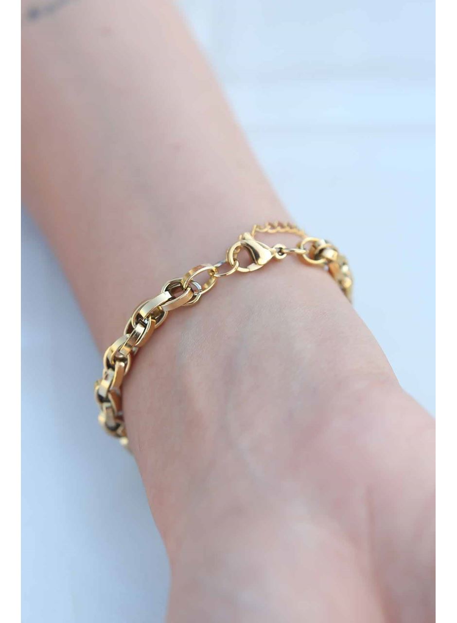 Gold Renk 316L Çelik Zincir Kadın Bileklik