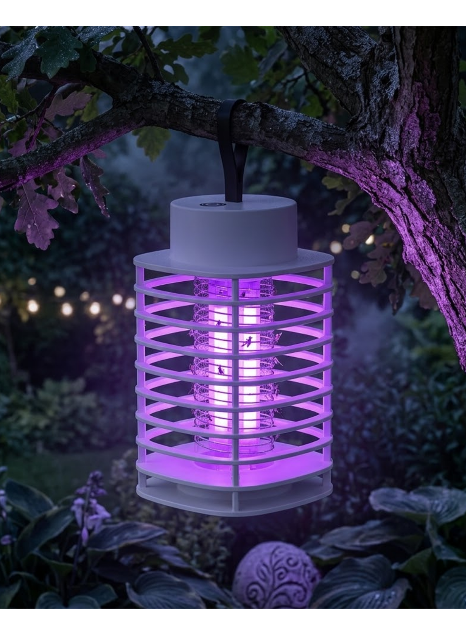 Şarjlı Elektrikli Sivrisinek Öldürücü UV Işık Sessiz Çalışan Masaüstü ve Asılabilir Tasarım