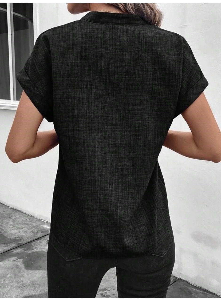 Kadın Kısa Kollu Hakim Yaka Sofya Bluz