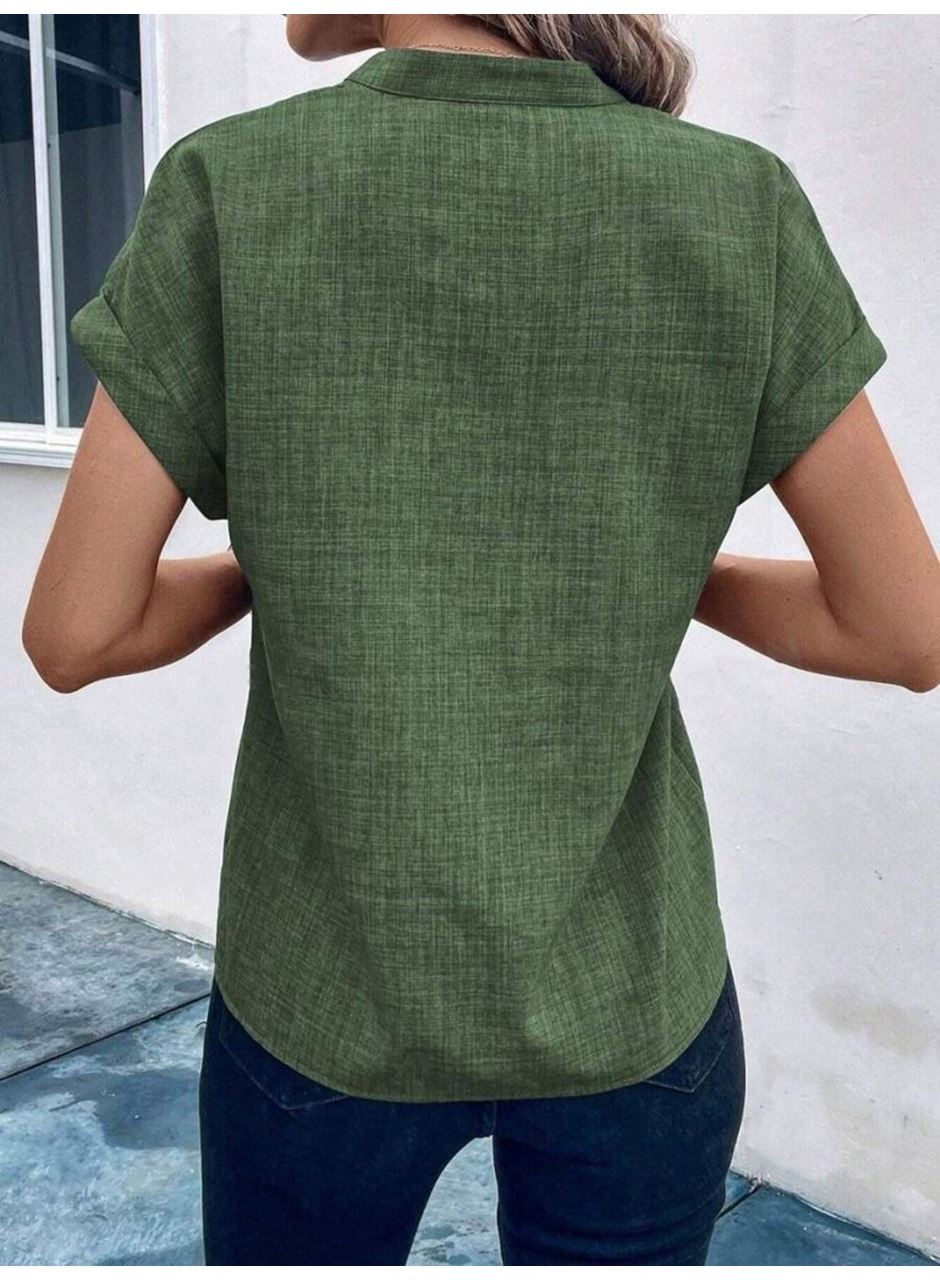 Kadın Kısa Kollu Hakim Yaka Sofya Bluz