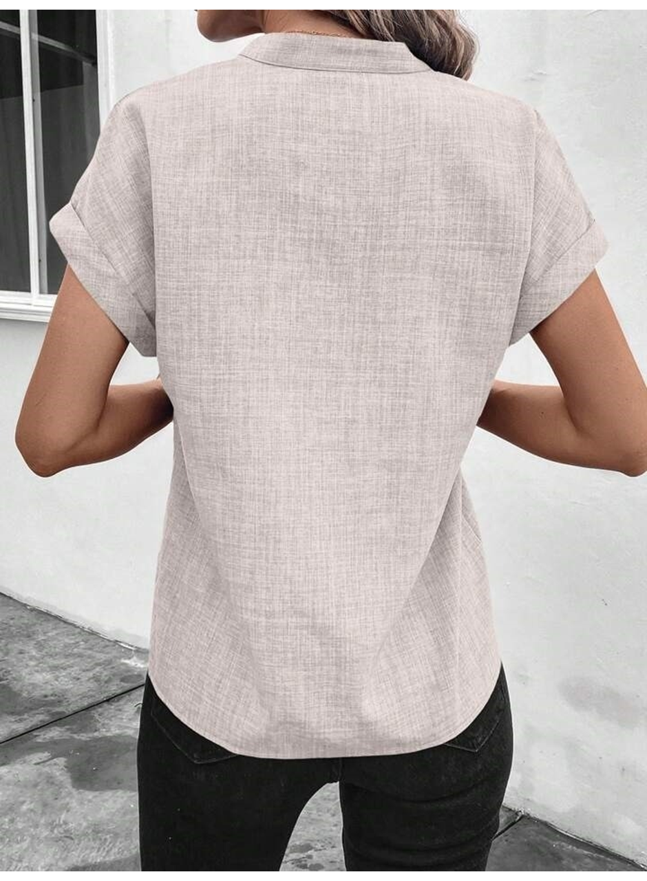 Kadın Kısa Kollu Hakim Yaka Sofya Bluz