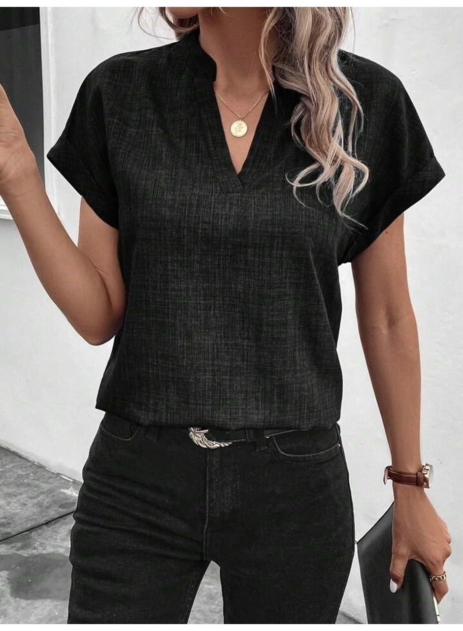 Kadın Kısa Kollu Hakim Yaka Sofya Bluz