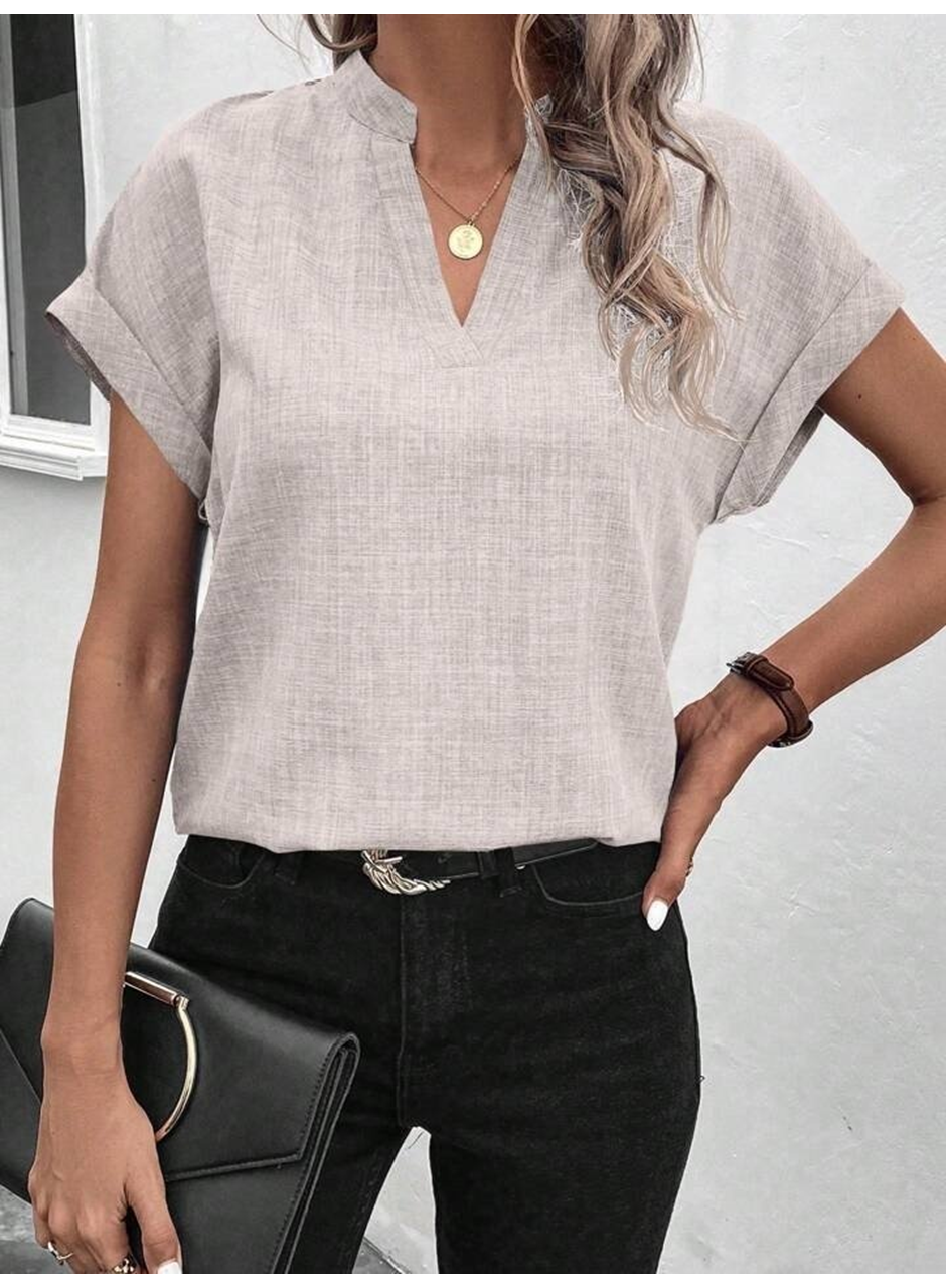 Kadın Kısa Kollu Hakim Yaka Sofya Bluz