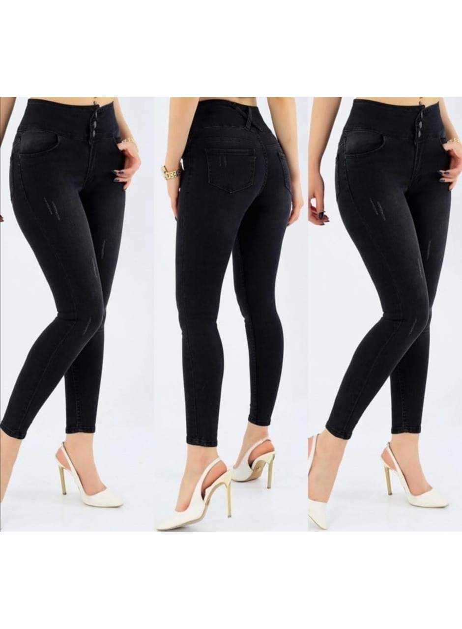 Yüksek Bel Likralı Kot Pantolon