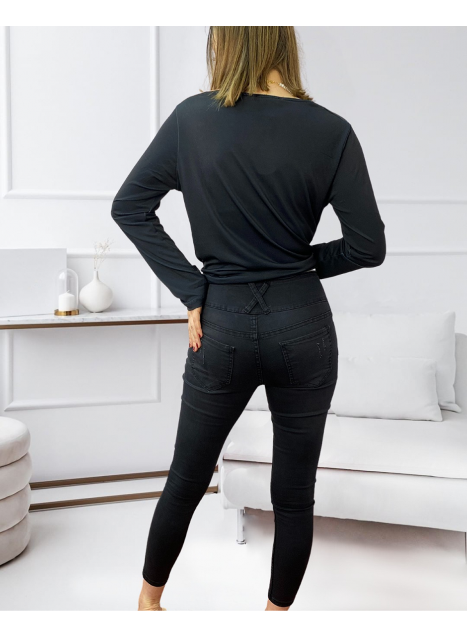 Yüksek Bel Likralı Kot Pantolon