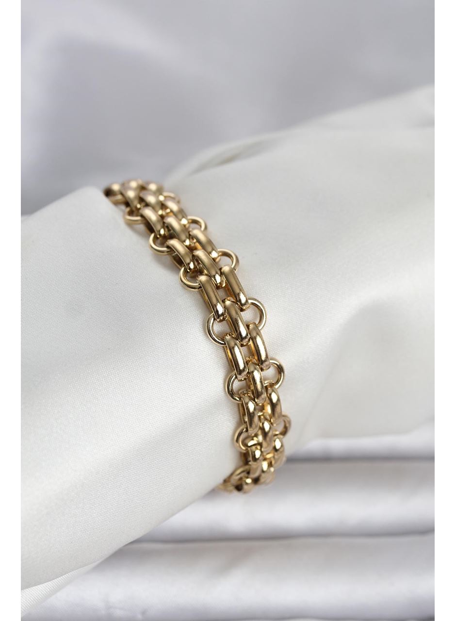 316L Çelik Gold Renk Hasır Zincir Model Kadın Bileklik