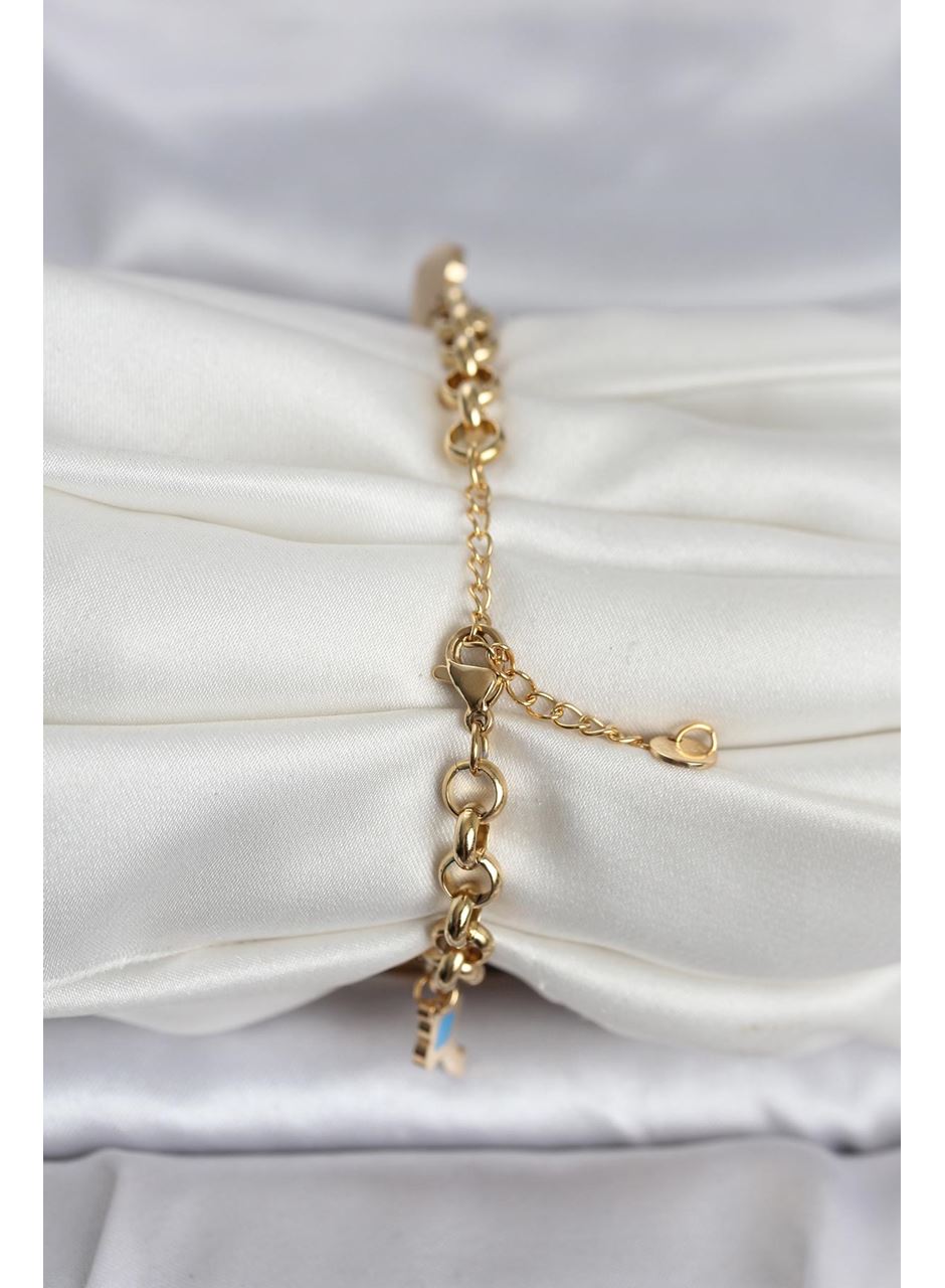 316L Çelik Gold Renk Charmlı Kadın Bileklik