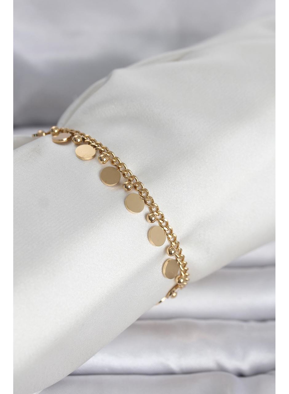 316L Çelik Gold Renk Pullu Model Kadın Bileklik