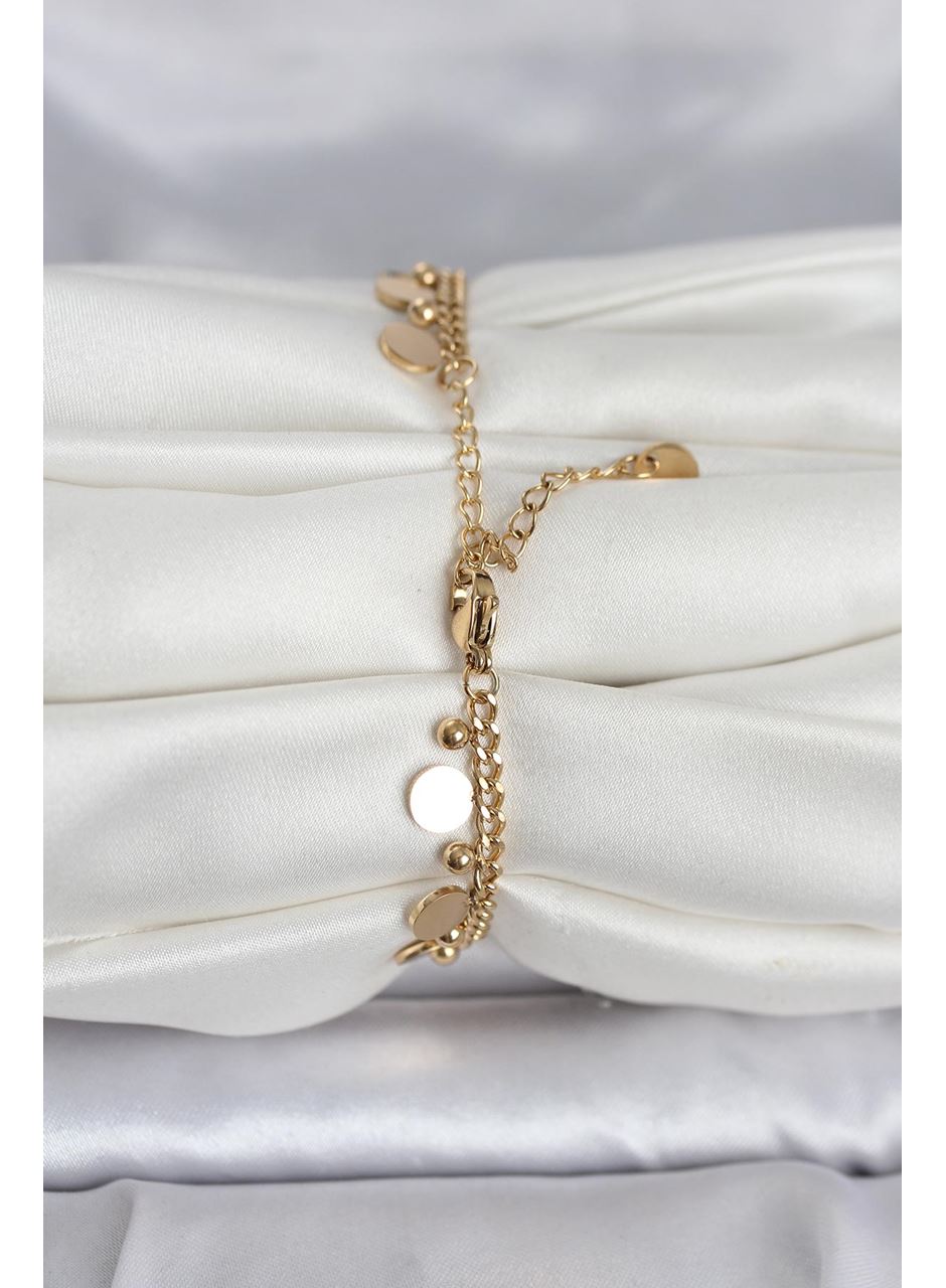 316L Çelik Gold Renk Pullu Model Kadın Bileklik