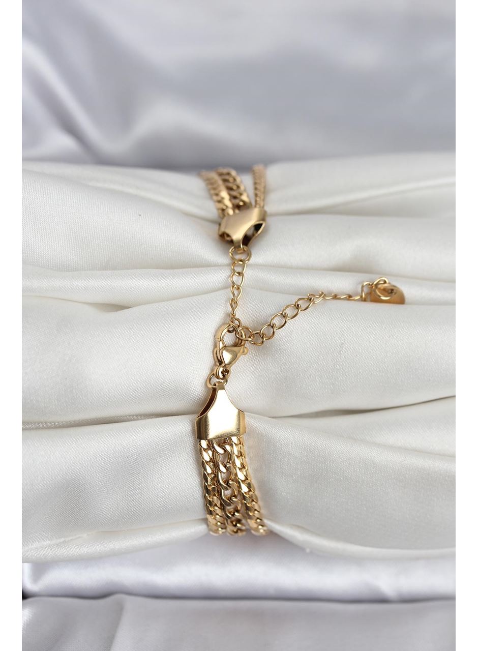 316L Çelik Gold Renk 3'lü Kadın Bileklik