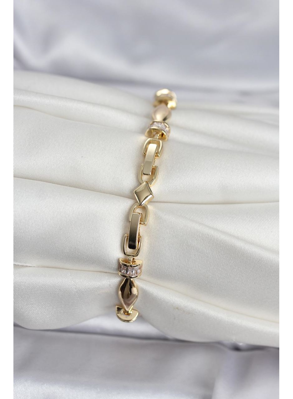 Pirinç Gold Renk Sütun Model Kadın Bileklik