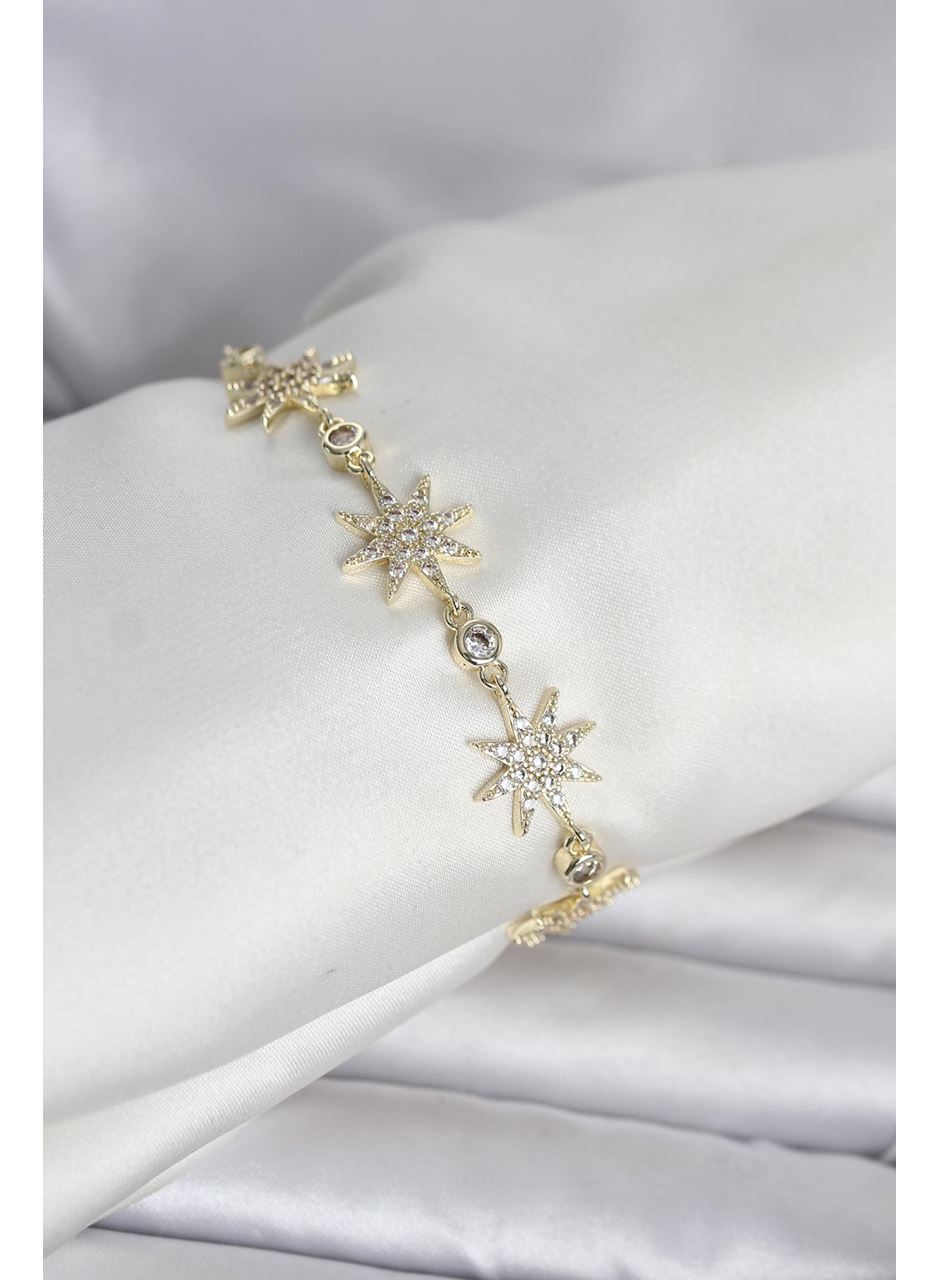 Pirinç Gold Renk Kutup Yıldızı Model Kadın Bileklik