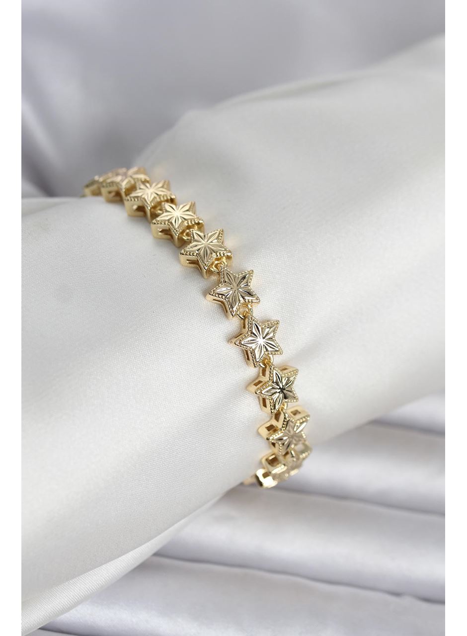Pirinç Gold Renk Yıldız Model Kadın Bileklik