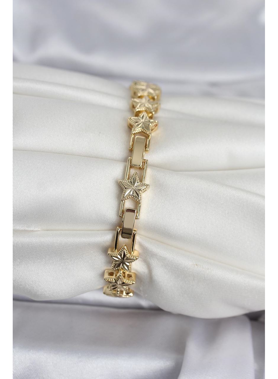 Pirinç Gold Renk Yıldız Model Kadın Bileklik