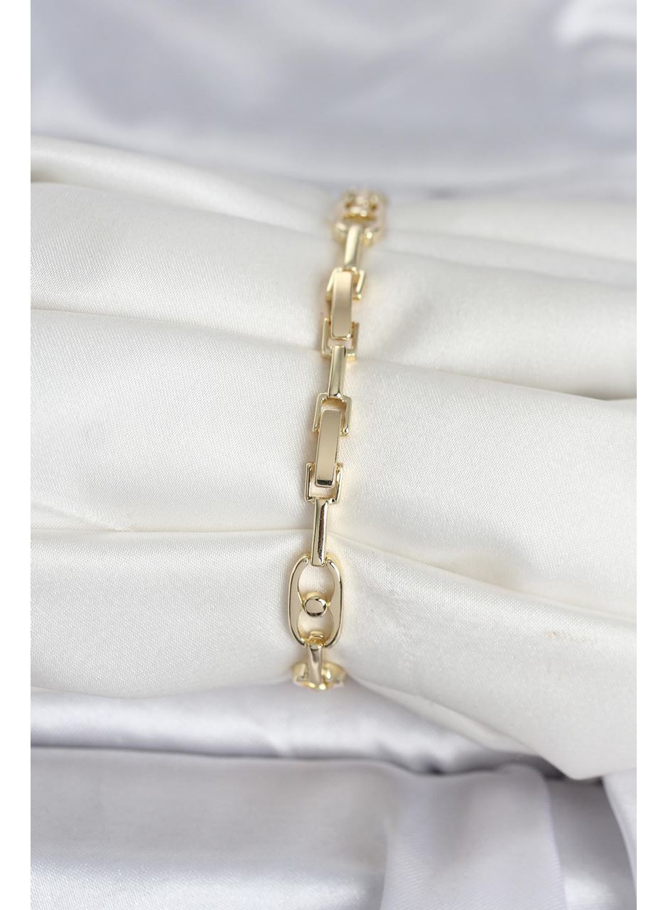 Pirinç Gold Renk Zirkon Taşlı Kadın Bileklik