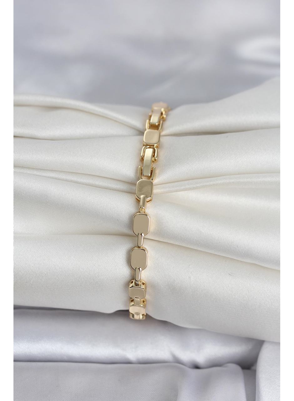 Pirinç Zirkon Taşlı Gold Renk Kadın Bileklik