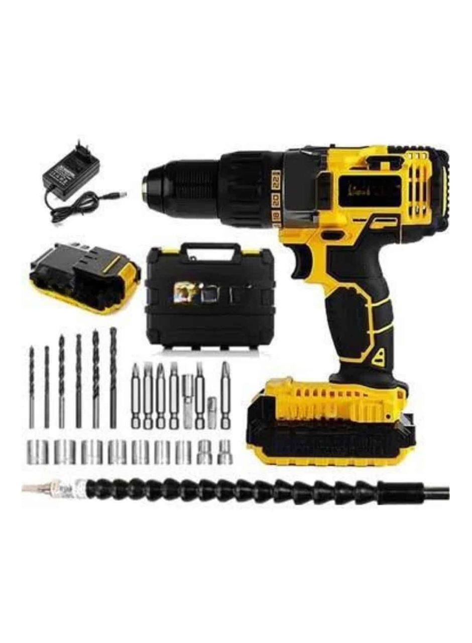 Profesyonel Çift Bataryalı Akülü Vidalama Şarjlı Matkap 24 Parça