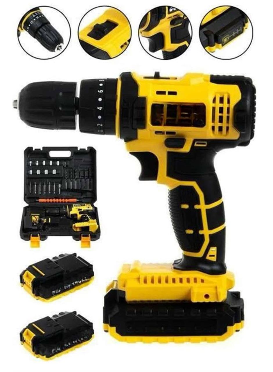 Metal Şanzıman Çift Akülü Bakır Sargı 24 Parça Led Aydınlatmalı Matkap Seti