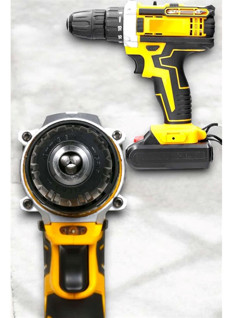 Metal Dişli 24W Akülü Matkap -Çift Bataryalı ve LED Çalışma Işığı ile Tam Set