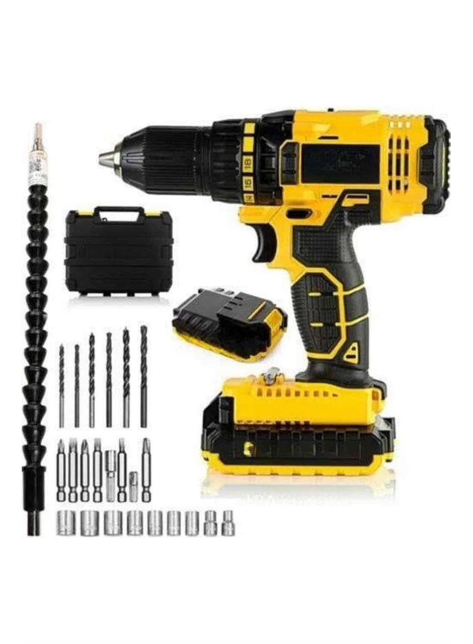 Matkap Seti 24 Parça Çift Bataryalı Darbeli Led Işıklı Vidalama