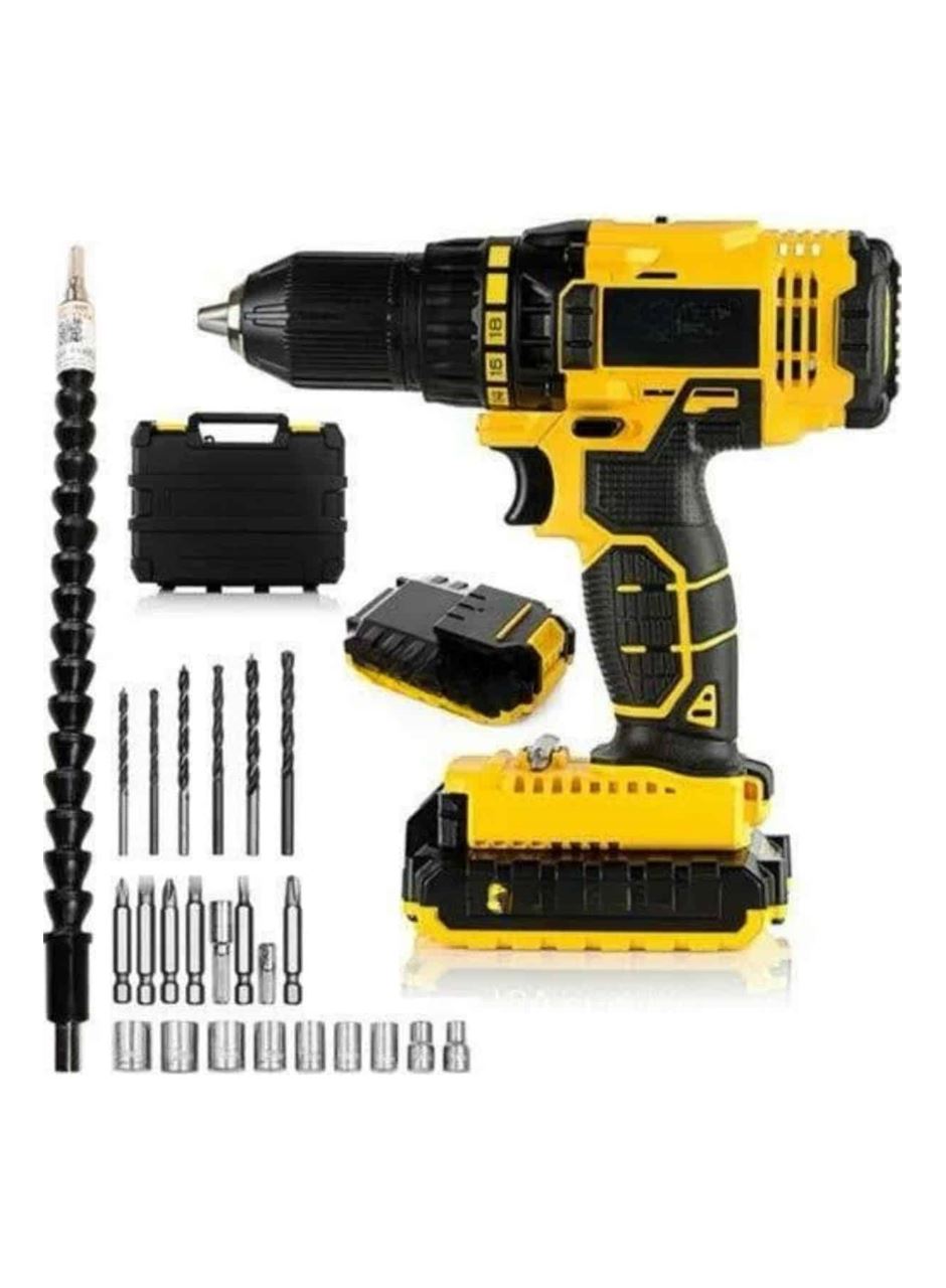 Matkap Seti 24 Parça Çift Bataryalı Darbeli Led Işıklı Vidalama