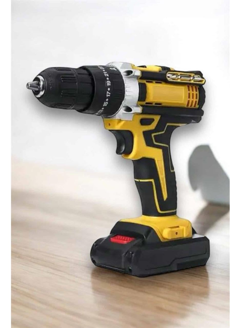 Çift Bataryalı Metal Dişli Darbeli Şarjlı Matkap Seti 24W Güç ve 24 Parça Aksesuar