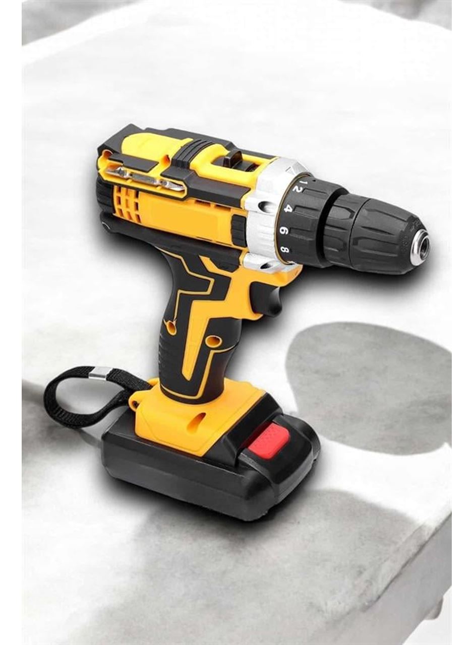 Çift Bataryalı Metal Dişli Darbeli Şarjlı Matkap Seti 24W Güç ve 24 Parça Aksesuar