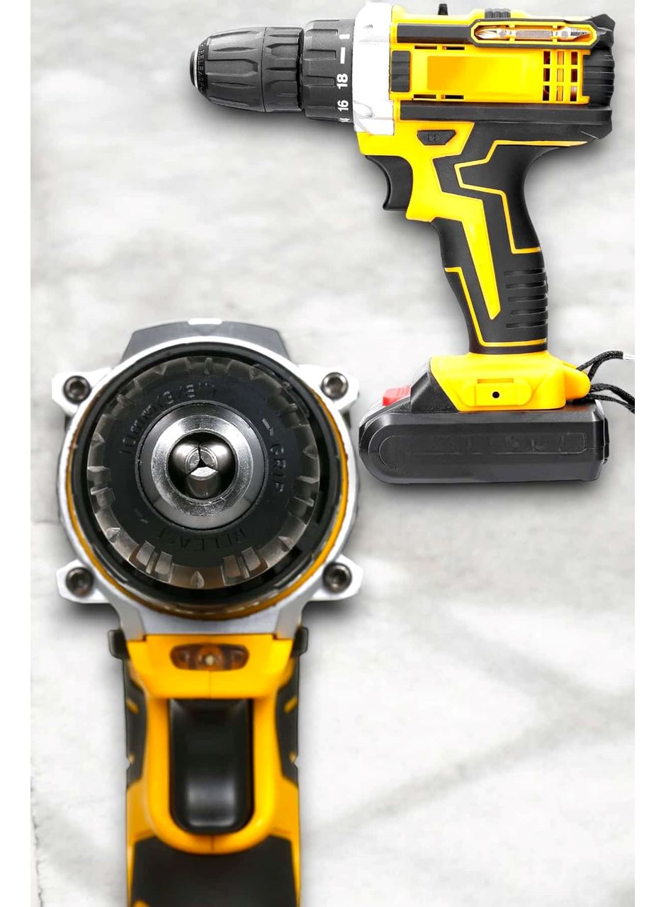 Metal Dişli 24W Akülü Matkap -Çift Bataryalı ve LED Çalışma Işığı ile Tam Set