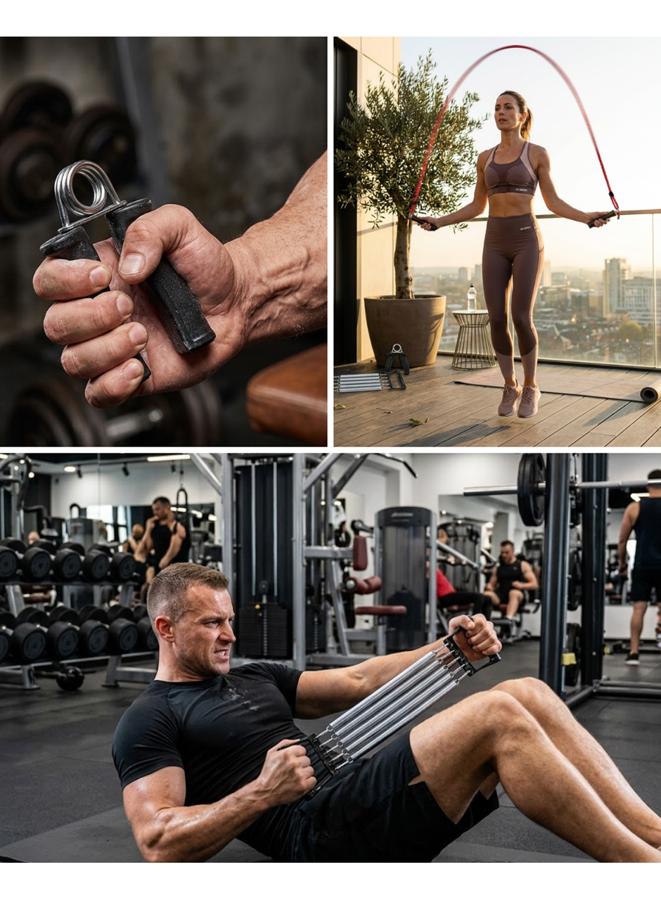 Çok Amaçlı Spor Seti Atlama İpi El Yayı Karın Kas Aleti